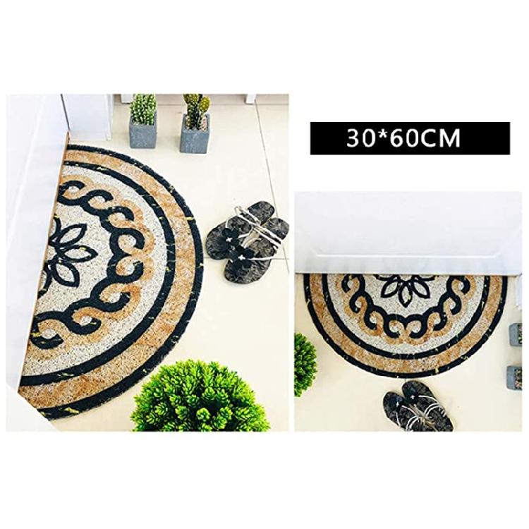 Dirt-Resistant PVC Carpets Semicircle Non Skid Backing 6 Styles for Home