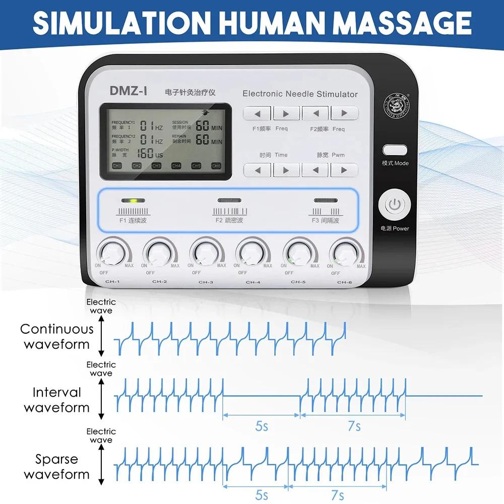 6 Output Electroacupuncture Muscle Stimulator TENS Neuromuscular Relaxation Massager Portable Multi-Mode Acupuncture and Moxibustion Device