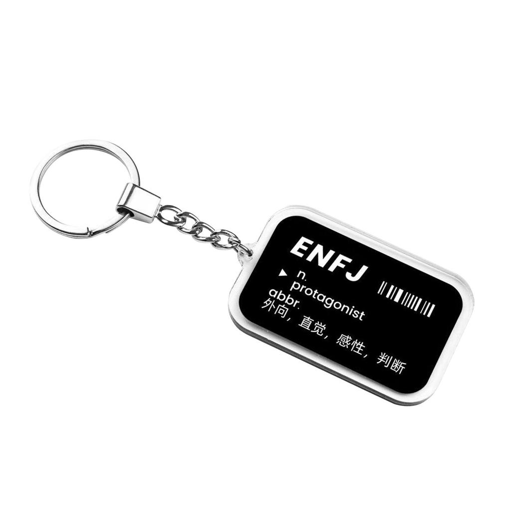Keychain with Personality Words Pendant Bag Charms Key Chain Metal Rings Keyfob Hanging