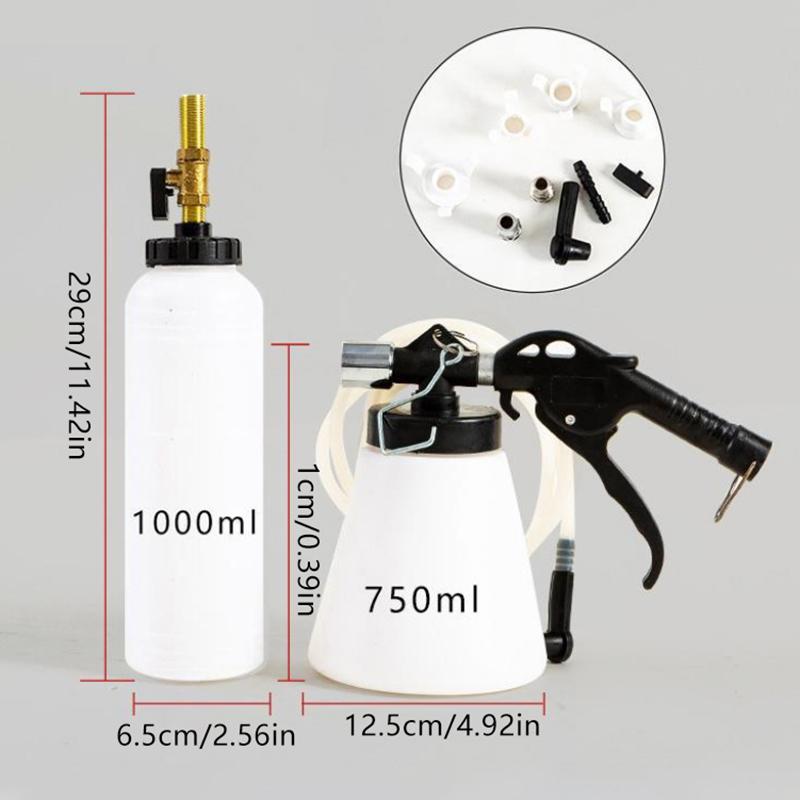 1L 0.75L Araba Fren Hava Alma Cihazı Hidrolik Pompa Sıvısı Pompası Takımı Yağ Değişimi Arındırma Tankı Boruları Tamir Aleti Kamyon Motosiklet Aksesuarları