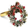 Christmas Wreath Napkin Rings Set- Diamond Wreath Xmas Napkin Ring Holders for Cloth Napkins, Christmas Holiday Party Dinner Table Decoration