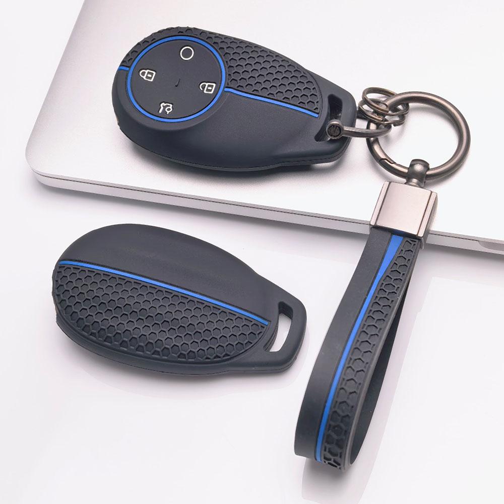 Premium Silicone Car Key Fob Cover For GAC AION S S Plus Y V LX Hyper With Keychain Soft Silicone Car Interior Accessories Anti-Scratch