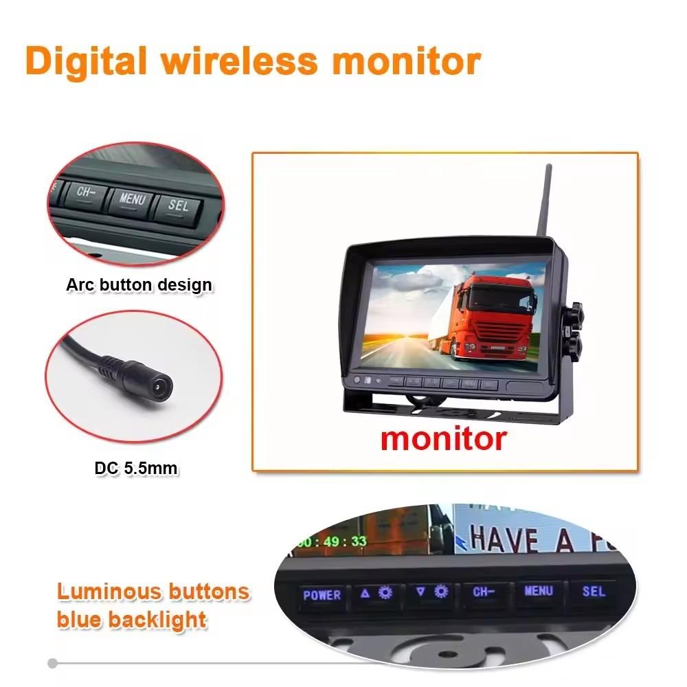 Wireless Car Truck Front Parking 24 Volt Reverse Backup Waterproof View Camera Trailer with Guidelines Monitor Ip68 Camera