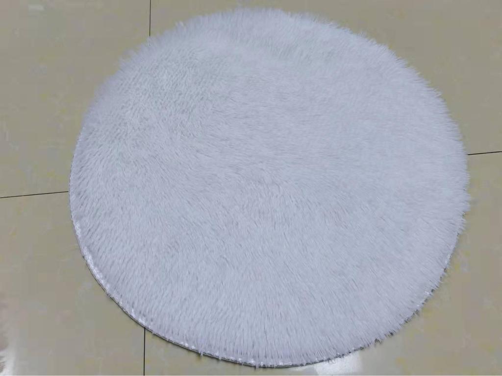 Round Tie-Dyed Silk Wool Carpet - Non-Slip Coffee-Colored Bedroom & Living Room Rug