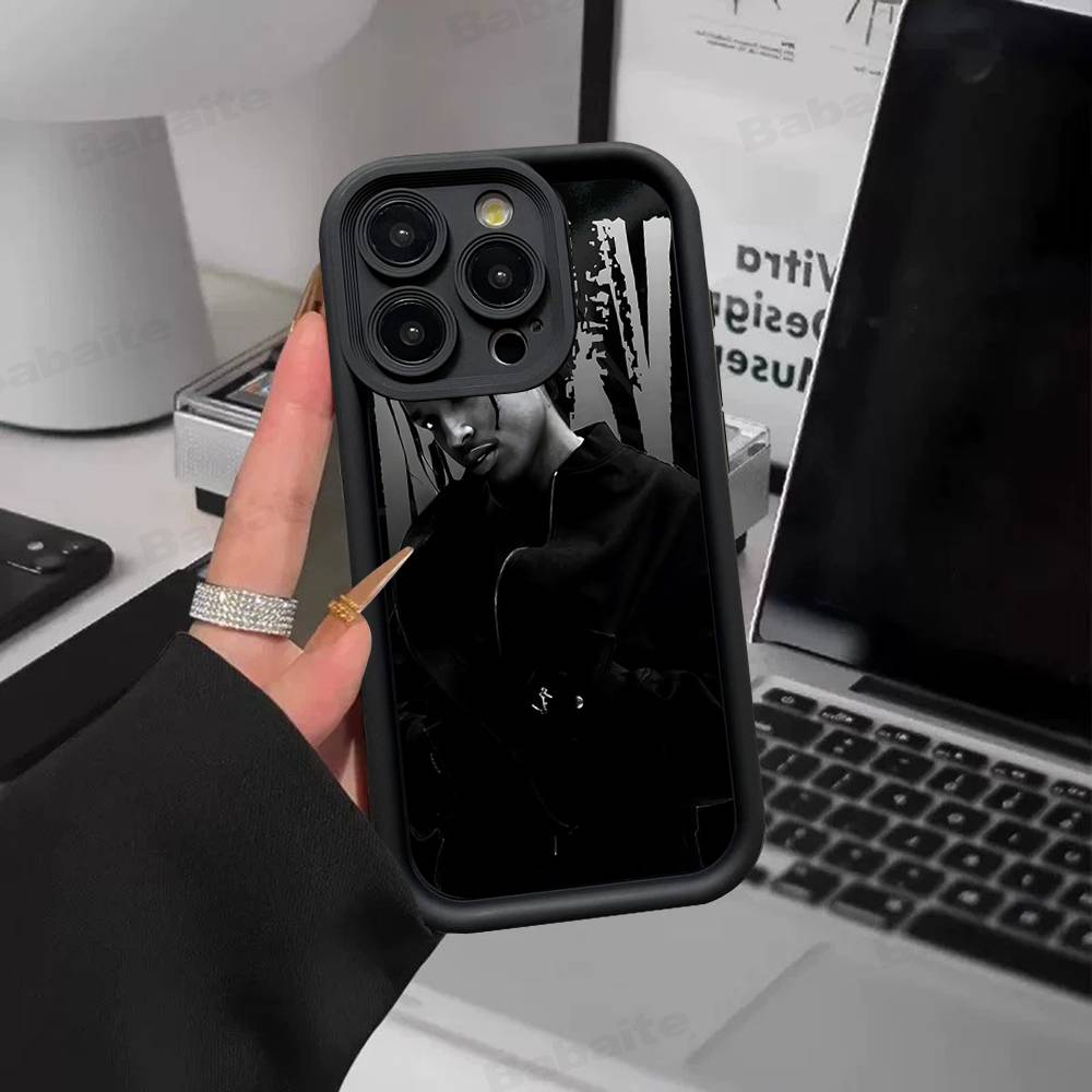 Hip Hop Rapper Asap-Rocky For IPhone 17 Pro Max 16 15 14 13 12 11 Plus Black Soft Phone Cover
