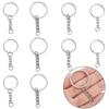 Iron Flat Ring Keychain Hanging Single Ring Chain Buckles Connector For DIY Jewelry Making