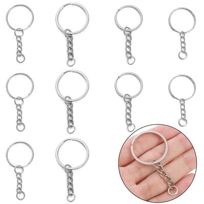 Eisen Flacher Ring Schlüsselanhänger Hängend Einzelner Ring Kette Schnallen Verbinder Für DIY Schmuckherstellung