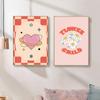 Groovy Retro Wall Art Gallery Picture Set Hippie Poster Print Kids Room Rainbow Cartoon Flower Cute Canvas Painting Home Decor