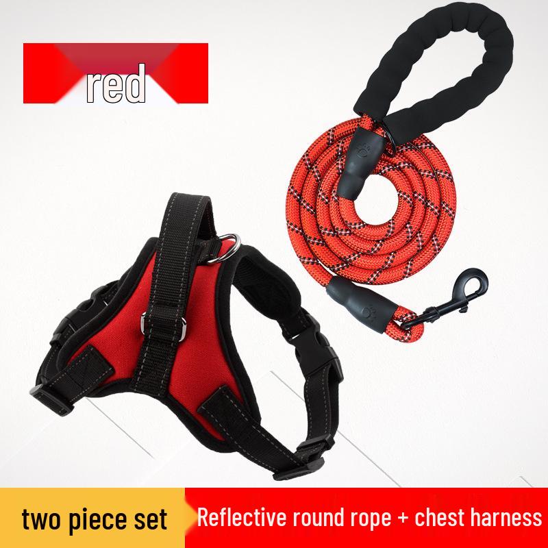Reflective Rope Dog Leash & Harness for Small, Medium, Large Breeds