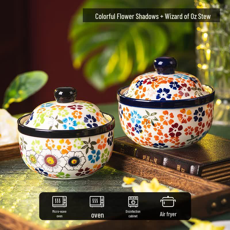 OIMG Ceramic Covered Stew Bowl