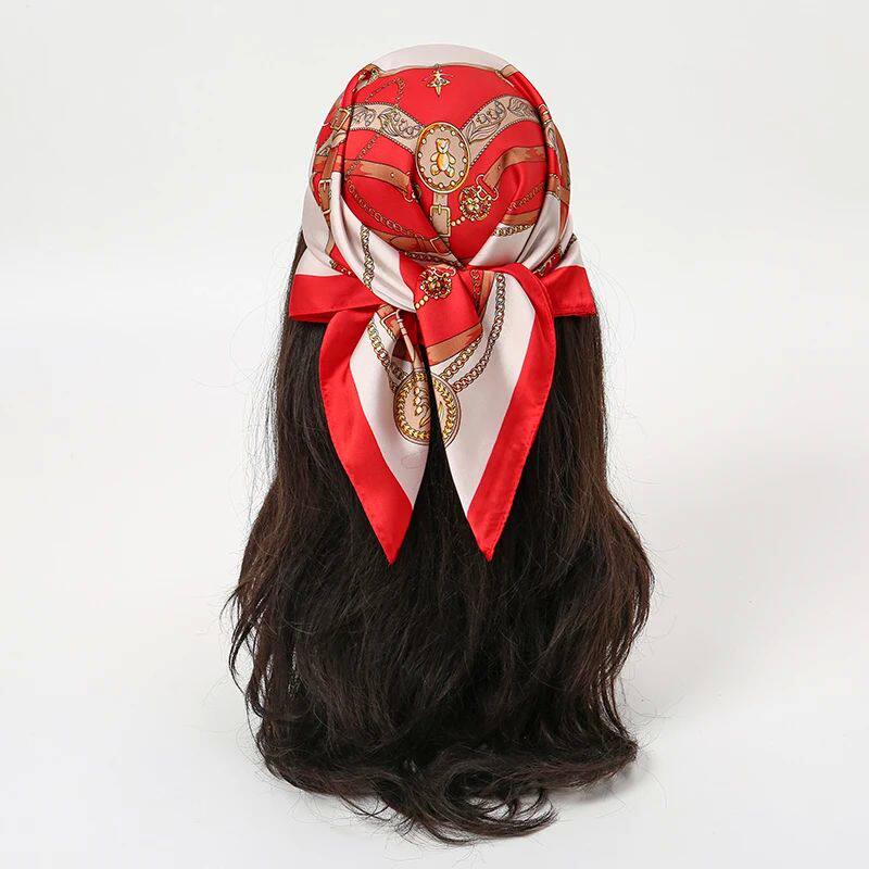 Luxury New Print Silk Scarf Women Versatile 70 Neckerchief Thin Retro Outdoor Scarf Bandana Square Scarf