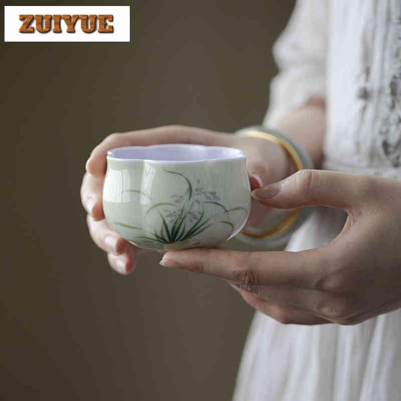 150ml Hand-painted Orchid Jianshui Tea Wash Bowl Tea Dust Cylinder Barrel Tea Residue Barrel Household Chaxi For Tea Decoration