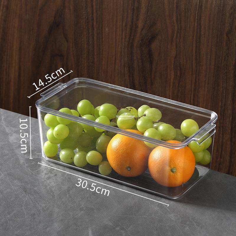 Food Grade Plastic Storage Box with Lid for Refrigerator/Freezer - Rectangular Container for Fruits & Vegetables