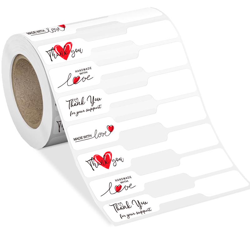 500 Kraft Paper Ring Necklace Price Tag Stickers - Self-Adhesive, Hand-Written, 1 Roll (500 Sheets)