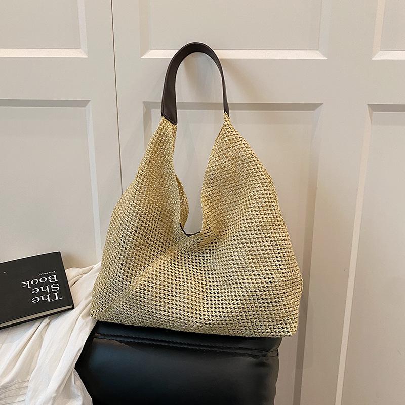 Handwoven Bag Women's 2025 New Trendy Fashion Retro Tote Bag Straw Bag Versatile Large-capacity Shoulder Bag