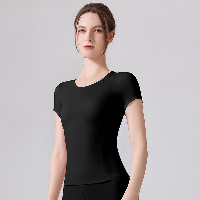 Womens Breathable Slim Fit Yoga Top Quick Dry Athletic Short Sleeve Gym Workout Shirt