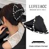 French Luxury Beaded Triangle Hair Claw Clip 2026 - Elegant Half-Up Shark Clip for Women