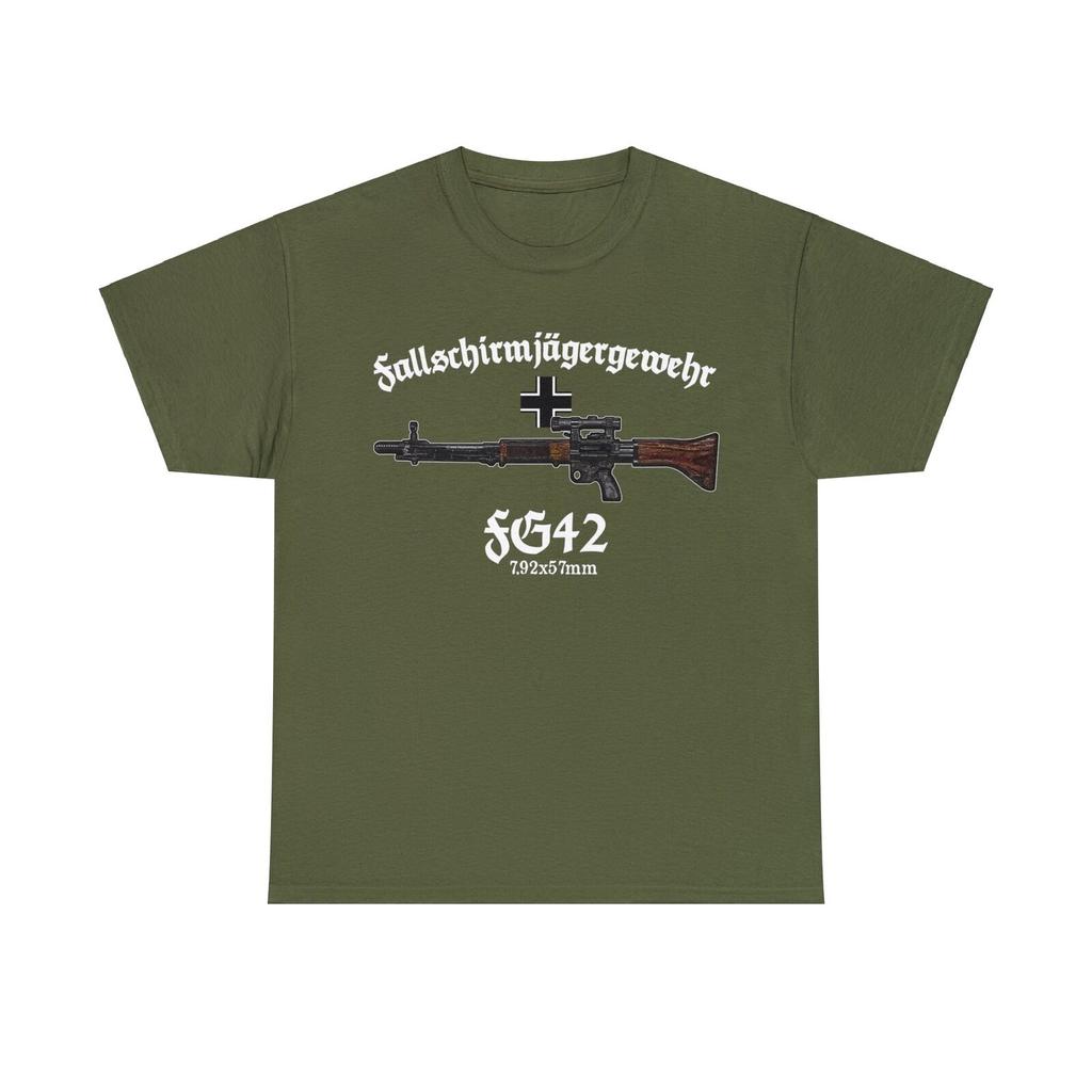 WWII German Airborne Troops Paratrooper FG42 Rifle T-Shirt 100% Cotton O-Neck Short Sleeve Summer Casual Mens T-shirt Size S-3XL