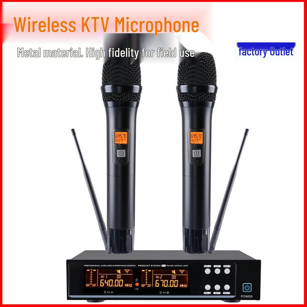 Dual Wireless Microphone Set for Meetings, KTV, and Home Singing