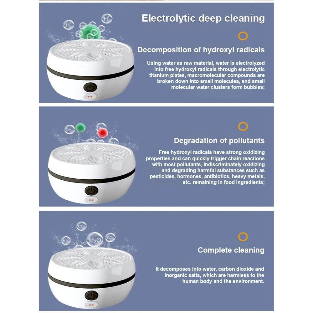 Small Household Sterilizer Food Cleaner Automatic Fruit Vegetable Washing Machine Portable Wireless Kitchen Fruit Washer