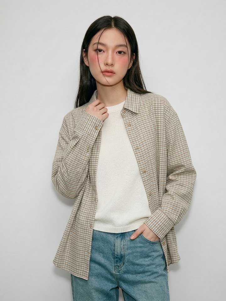 HANGTEN Women'S Check Standard Shirt_163(10580-120-605-09)