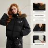 UNIFREE Women's Short Padded Down Jacket with Fur Hood