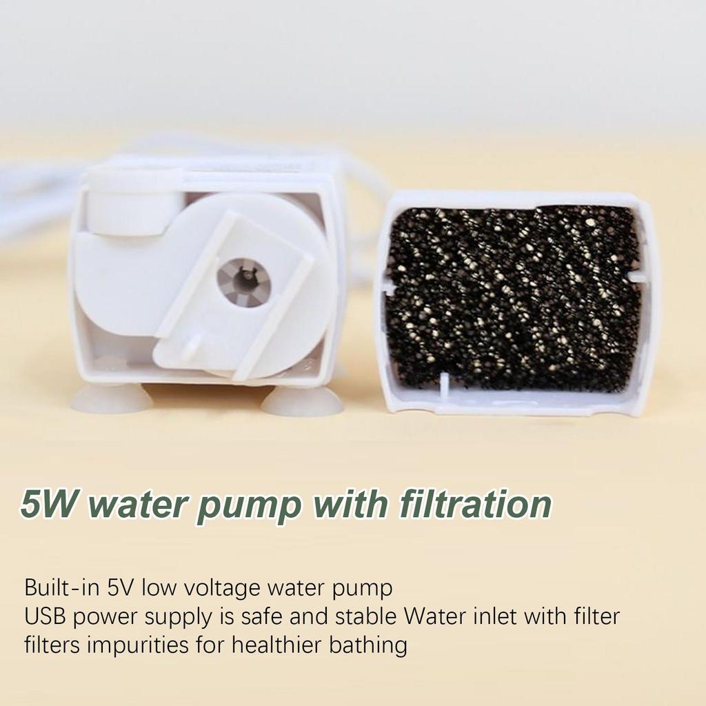 Bird Bath Automatic Parrot Bathtub Quiet Tub with Circulating Faucet USB Electric Bird Shower Fountain for Lovebird Parakeet