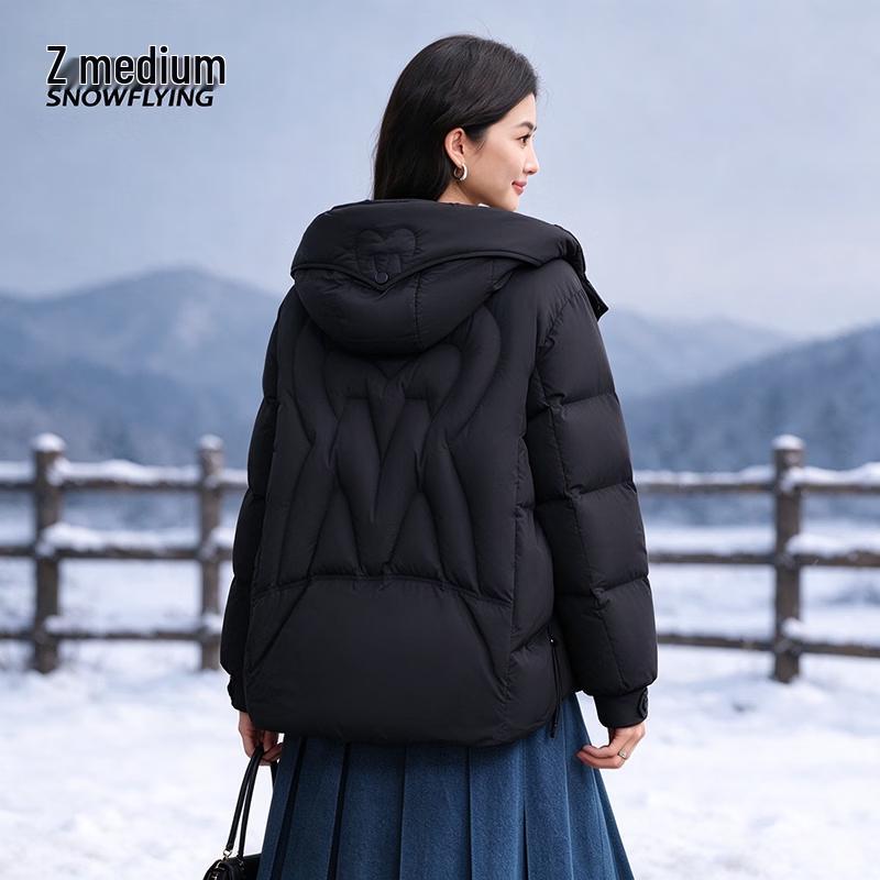 Xuezhongfei Women's Short Hooded Puffer Jacket