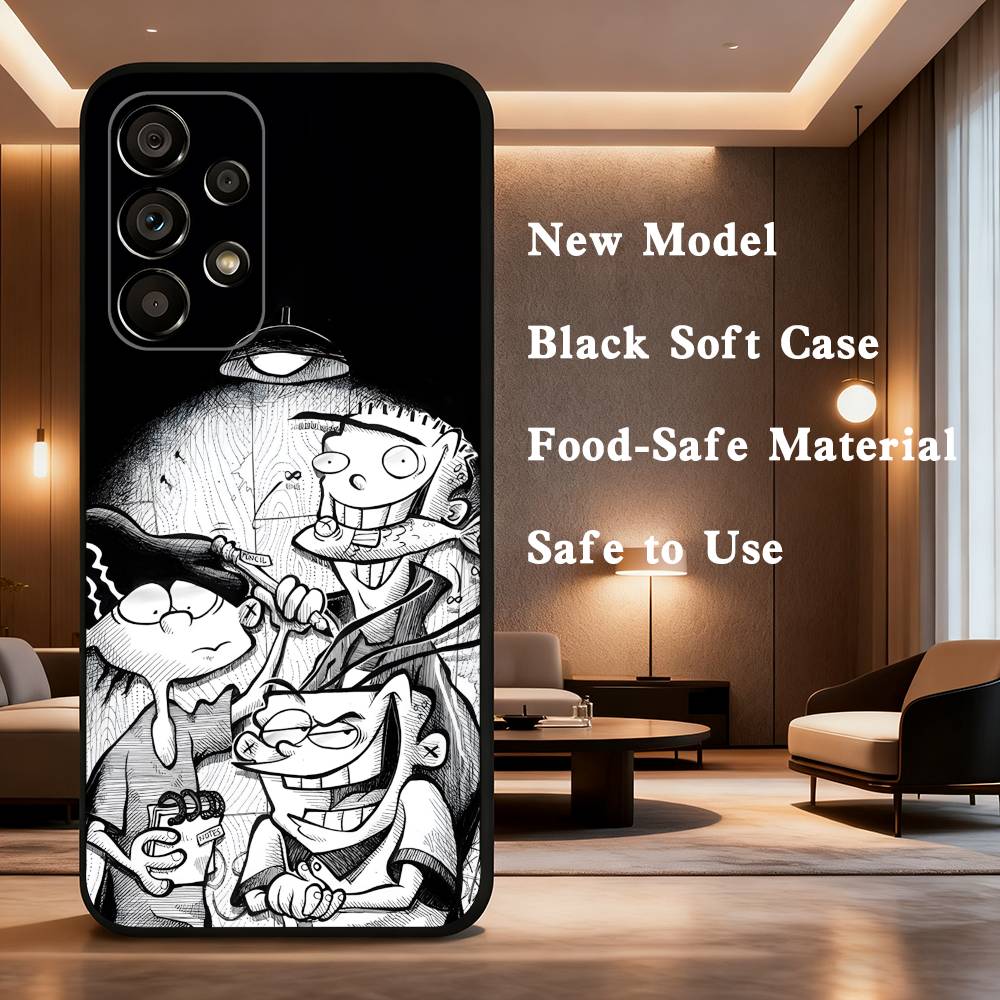 Cartoon Ed Edd N E-Eddy Phone Case For Samsung Galaxy A73,31,32,72,41,53,52,71,22,5G,Note,J7,8,9 Soft Black Cover