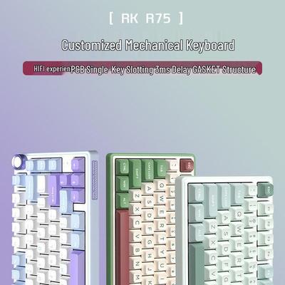RKR75 Teclado Mecánico Bluetooth Tri-Modo RGB Hot-Swappable para Esports