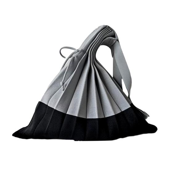 Складная сумка для покупок, многоразовая, аккордеон, продуктовая сумка-тоут, сумка через плечо с цветовыми блоками, плиссированная, для покупок продуктов, для повседневных дел серый