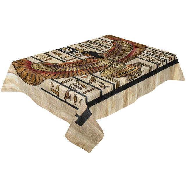 Ancient Egypt Hieroglyphs Waterproof Tablecloth Wedding Decor Table Runner Coffee Dinning Decor Retro Table Cover