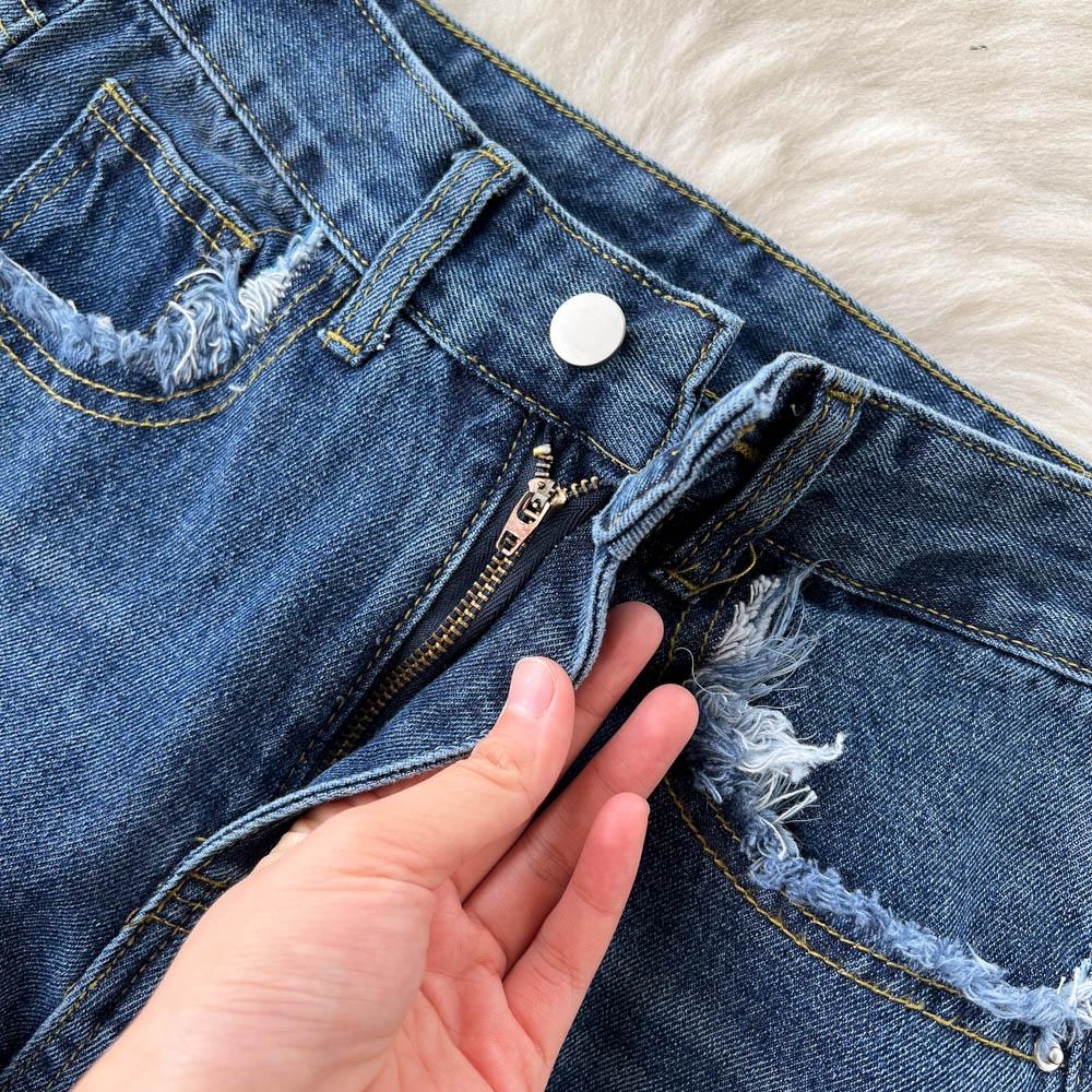 

Женские осенние свободные прямые джинсы расклешенные тонкие ретро широкие брюки