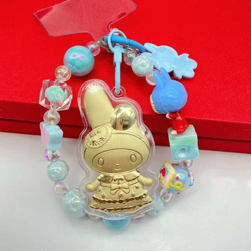 999 Pure Gold My Melody & Kuromi Keychain Pendant - 20mg Gift for Girlfriend Without Gold