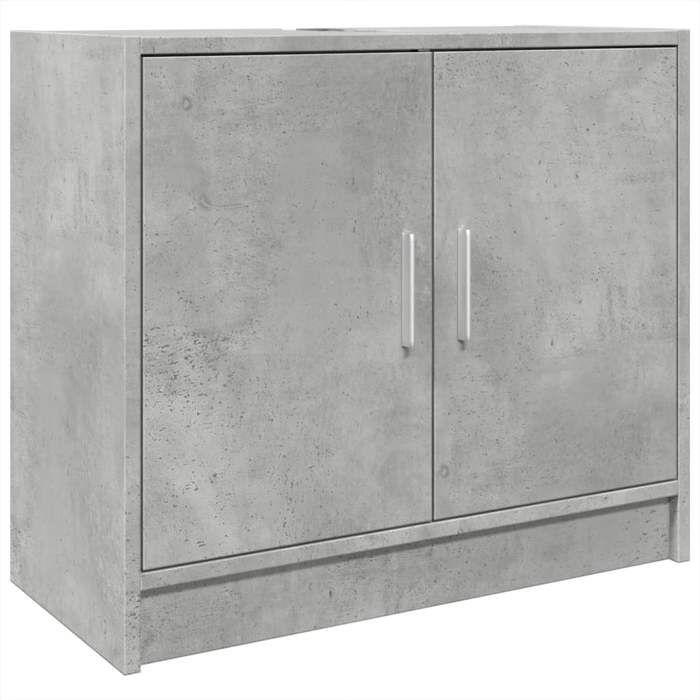 VidaXL Armoire d'évier gris béton 63x29x55 cm bois d'ingénierie, armoire de salle de bain, armoire de rangement salle de 848097