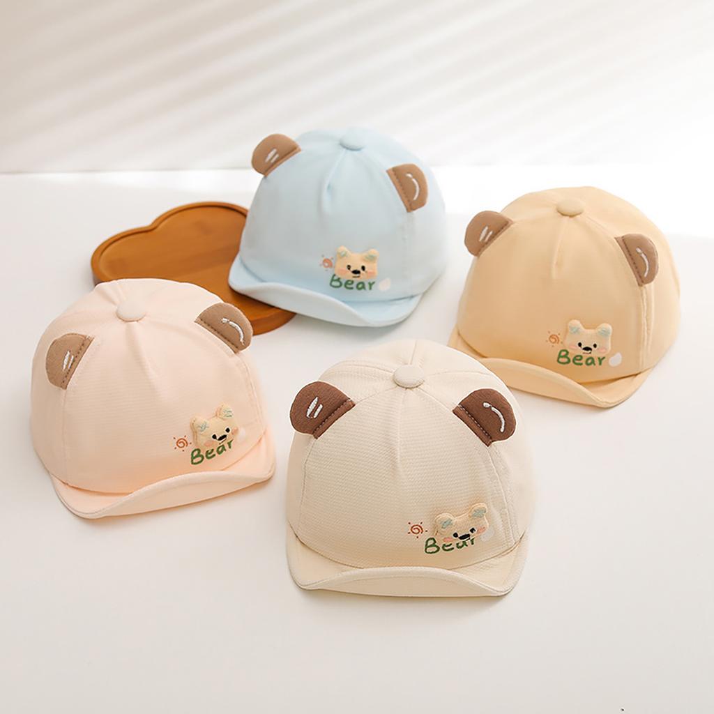 Cartoon Cute Baby Baseball Hat with Ears Summer Soft Brim Sunshade Duck Tongue Cap Boy Girl Infant Kids Soft Peaked Sun Hat