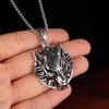 European and American Fashion Wolf Head Personalized Domineering Necklace Punk Male Trend Wolf Totem Pendant