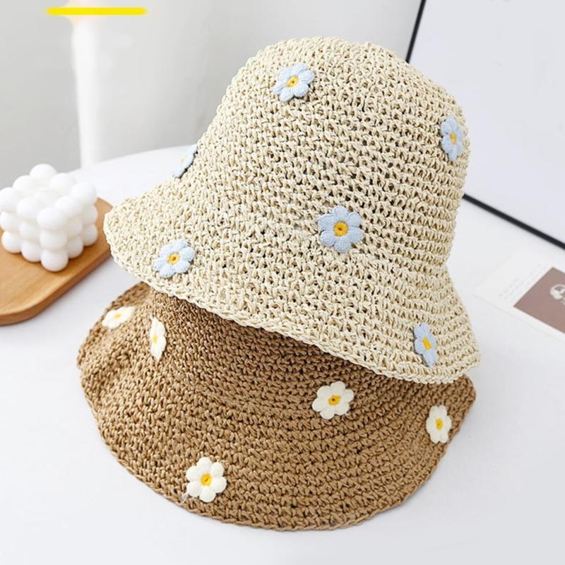Fisherman Hat Summer Straw Hat with Flower Decoration Perfect for Teens Ladies Seeking Style Comfort