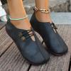 New women's shoes flat-soled mother shoes buckle decoration solid color soft-soled single shoes women's middle-aged and old women's shoes