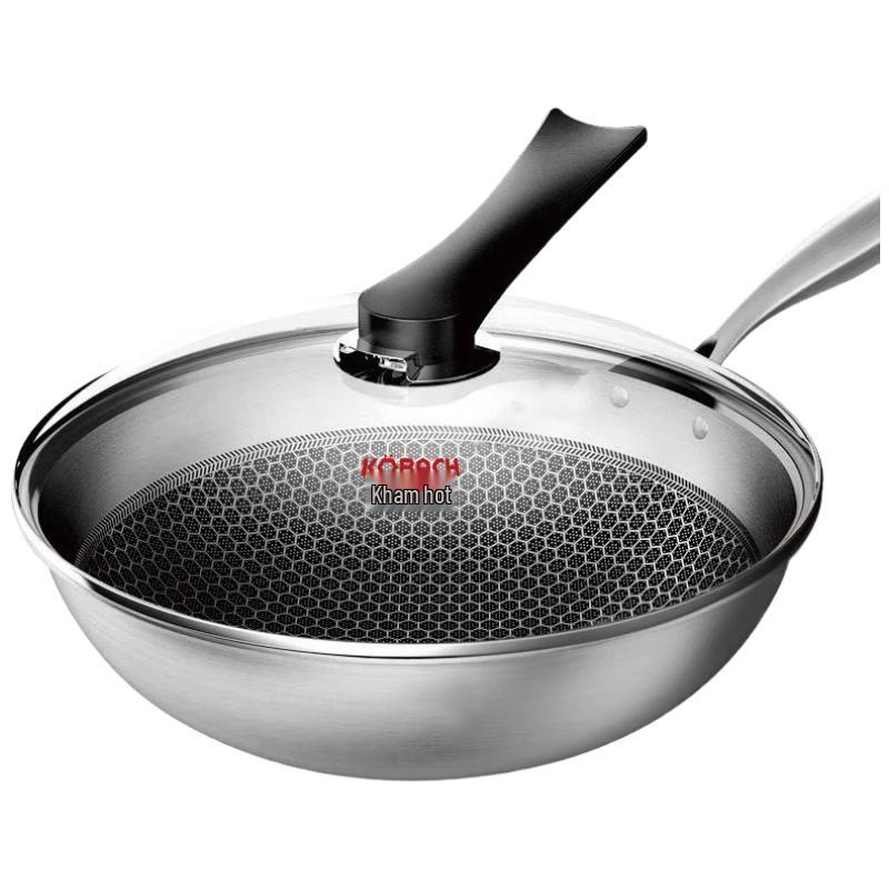 KÖBACH 32cm 304 Stainless Steel Honeycomb Non-stick Wok