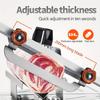 Home Kitchen Frozen Meat Slicer Manual Stainless Steel Food Cutter Slicing Machine Automatic Meat Delivery Nonslip Handle