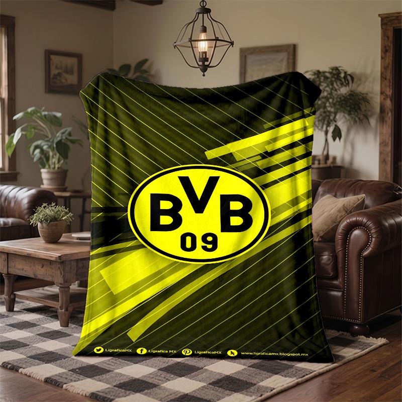 Borussia Dortmund Print Flannel Blanket Soft Warm Sofa Bed Throw Blanket For Home Office Bedroom