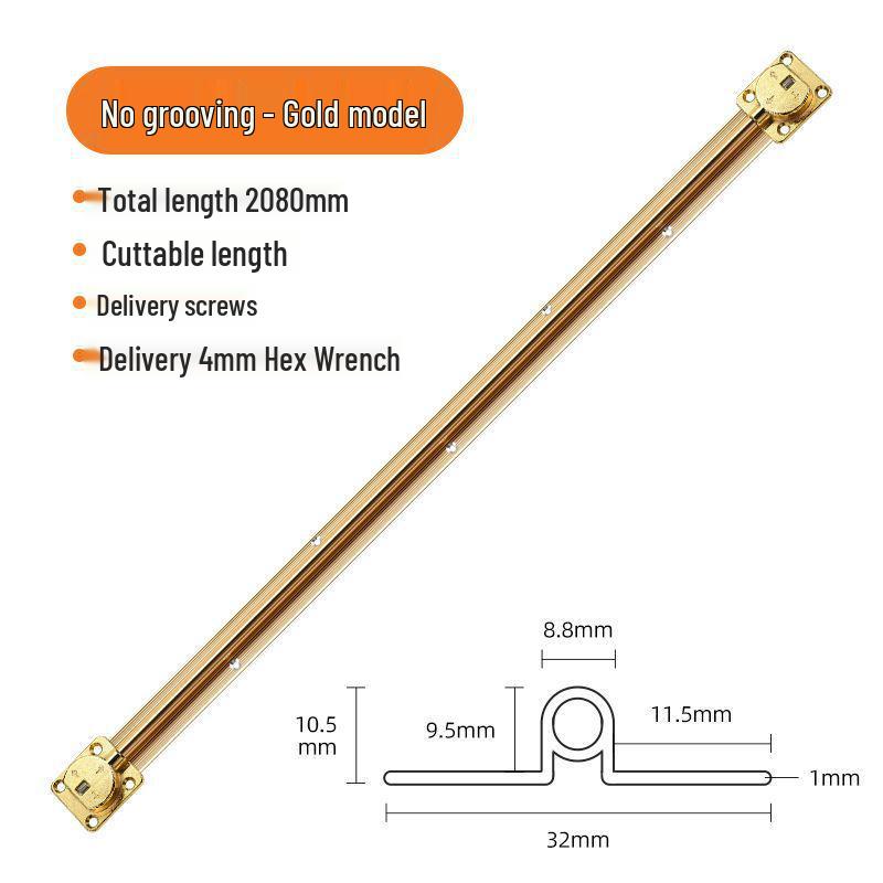 Nástěnný narovnávač dveří skříně bez drážky pro dvoukřídlé skříně