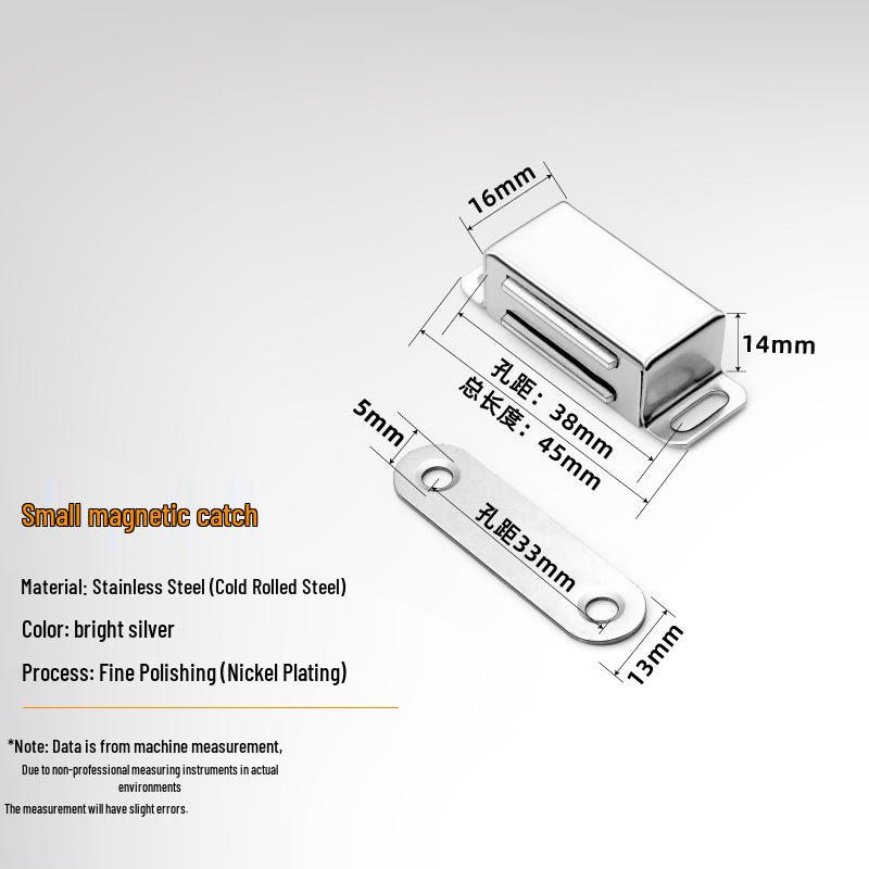 Stainless Steel Magnetic Door Catch & Stopper for Wooden Cabinets