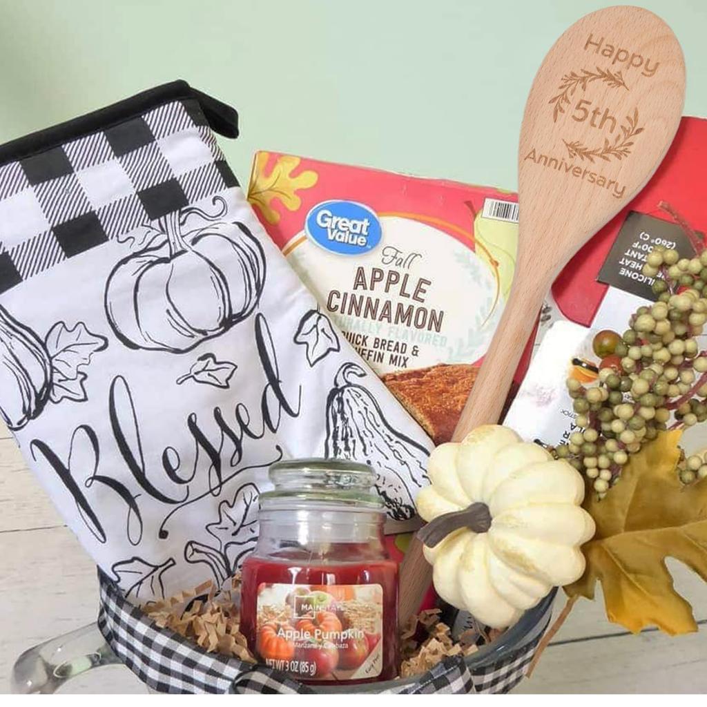 Custom Wooden Spoon 5 Year Anniversary Wood Gift Happy 1th 10th 20th 30th 40th 50th Wedding Anniversary Baking Cooking Supplies