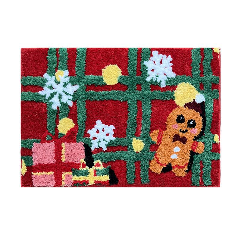 

Коврик с ворсом Рождественский ковер Коврик для пола Бытовой Мультяшный Коврик у входной двери Коврик для ванной Комнаты Водопоглощающий Противоскользящий Коврик для ног 51x76cm