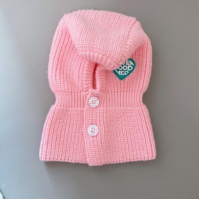 Knitted Pet Sweater Small To Medium Dogs Winter Warm Four-Legged Coat With Hat - Red White Blue Pink Gray