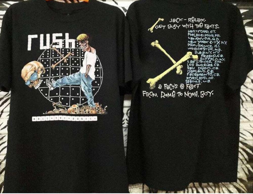 

Vintage 1991 Rush Band Rolling the Bones Pushead Deadstock Vintage T-Shirt L