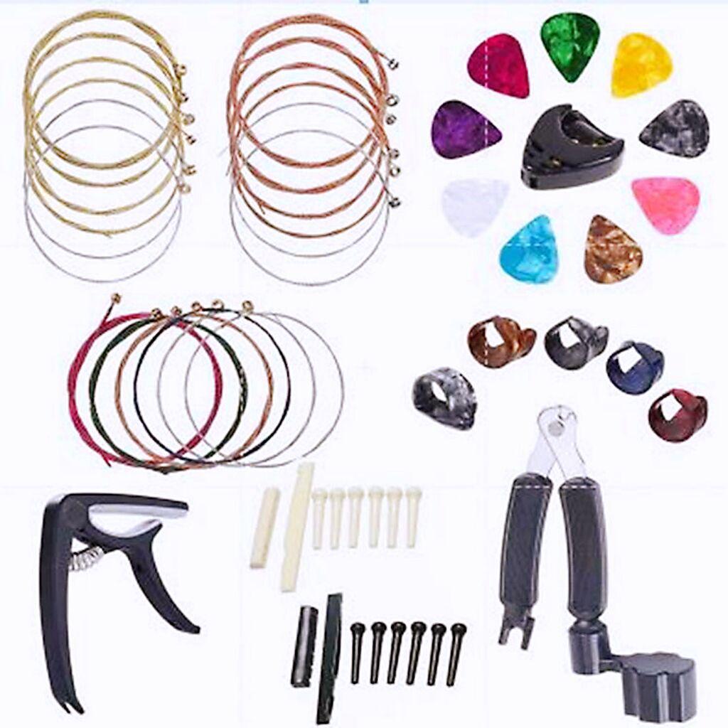 Guitar Accessories Set: Strings, Tuner, Capo, Picks & 3-in-1 String Changing Tool