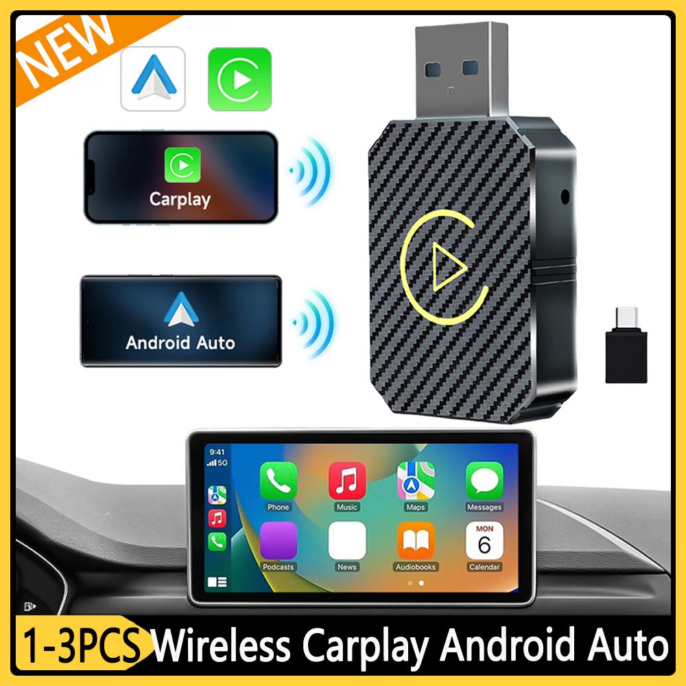 Q1M Smart Mini Box Wireless Carplay Android Auto Adapter Plug&Play Wireless Dongle for OEM Wired CarPlay/Andriod Auto Cars